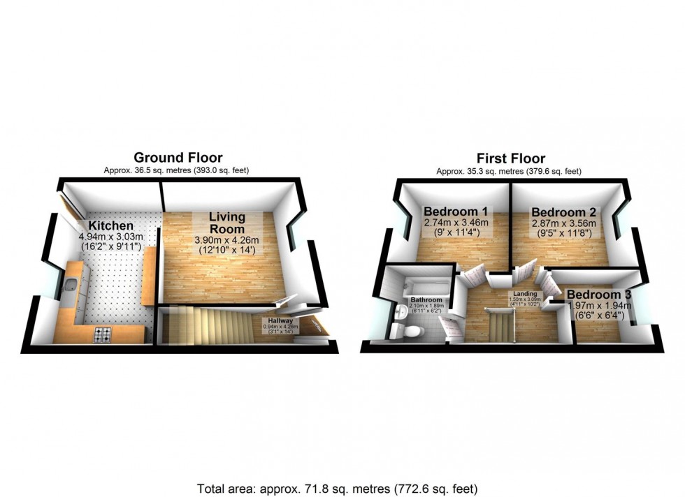 Floorplan for Ribble Avenue, Darwen