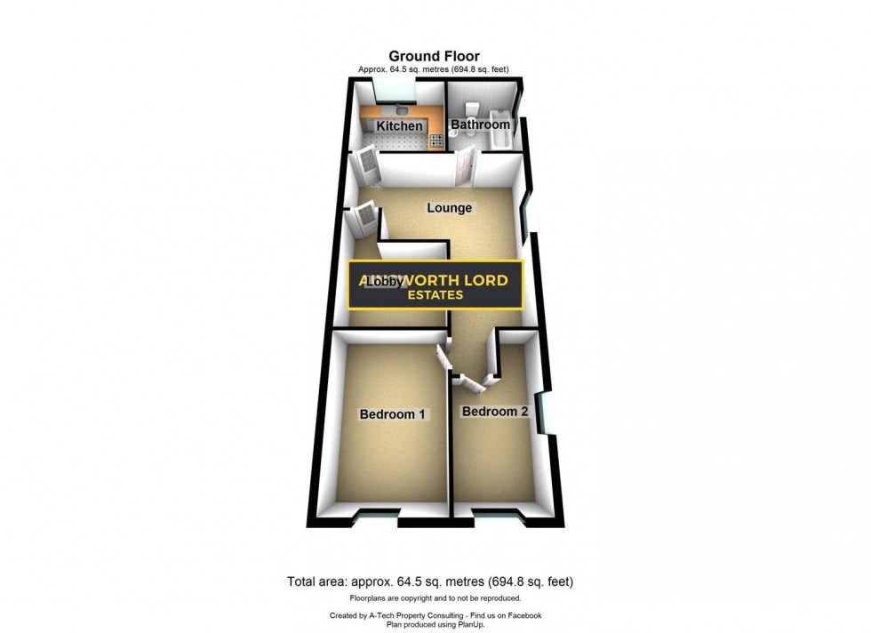 Floorplan for Unit of Four Apartments, George Street, Rishton, Blackburn
