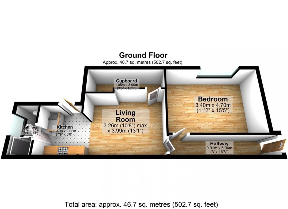 Floorplan for Ground Floor Flat, Philip Street, Darwen