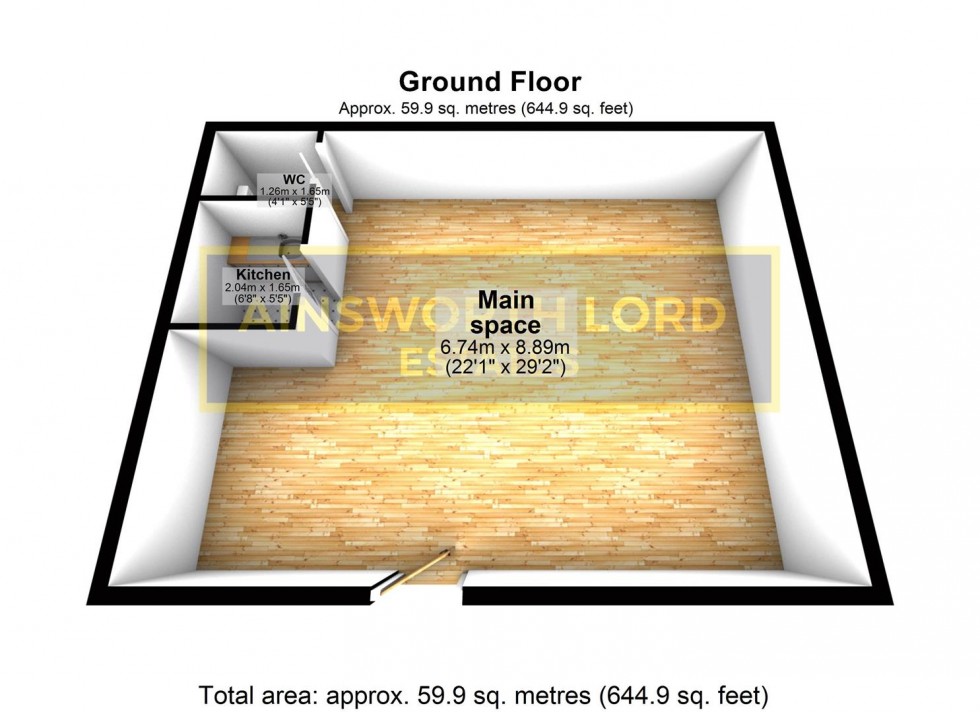 Floorplan for Commercial Unit, Hindle St, corner of Vale St. Darwen