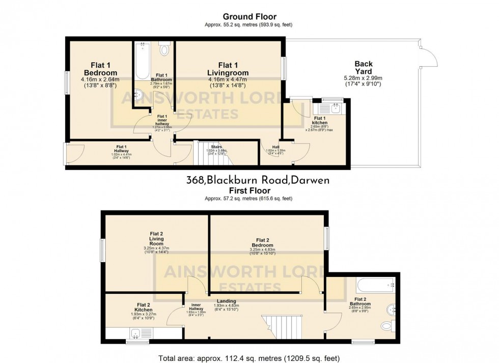 Floorplan for Investment Opportunity, Block of 4 Flats & 3 Bedsits, Blackburn Rd Darwen